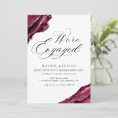 ブルゴーニュモダンー銀アゲート酸婚約パーティ 招待状 (スタンド正面)