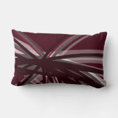 ブルゴーニュモダンー&グレー抽象芸術リボン ランバークッション (裏面)