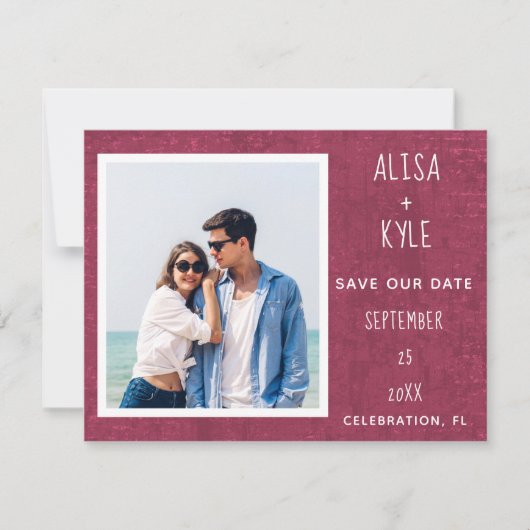 ブルゴーニュモダン写真Save the Date (正面)