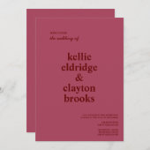 ブルゴーニュモダン型結婚式招待状 招待状 (正面/裏面)