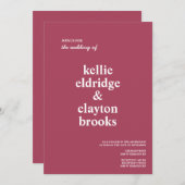 ブルゴーニュモダン型結婚式招待状 招待状 (正面/裏面)