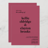 ブルゴーニュモダン型結婚式招待状 招待状 (正面/裏面)