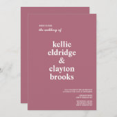 ブルゴーニュモダン型結婚式招待状 招待状 (正面/裏面)