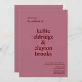 ブルゴーニュモダン型結婚式招待状 招待状 (正面/裏面)