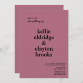 ブルゴーニュモダン型結婚式招待状 招待状 (正面/裏面)