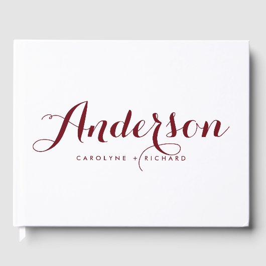 ブルゴーニュモダン書道結婚の ゲストブック (正面)