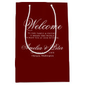 ブルゴーニュモダン結婚の歓迎 ミディアムペーパーバッグ (正面)