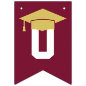 ブルゴーニュモダン金ゴールド卒業 バンティングフラッグ (第2の旗)