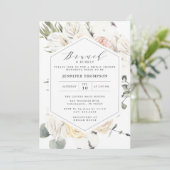 ブルゴーニュユーカリフローラ幾何学ブライダルシャワー 招待状 (スタンド正面)