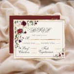 ブルゴーニュユーカリフローラ結婚式RSVP ポストカード<br><div class="desc">美モダンしい緑のRSVPに囲まれたバーガンディと赤面の花ハガキシンプルに。必要カスタマイズに応じて。「カスタマイズ更にクリックの」リンカスタマイズクを作成し、デザインツールを使用して変更を行う。多くの違う紙選択と紙形状。「Zazzle」での100%顧客満足度</div>