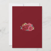 ブルゴーニュユーカリプトゥスウォーターカラーフローラ秋の結婚式 招待状 (裏面)