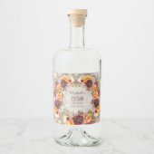 ブルゴーニュラストオレンジフローラ女子50誕生日 リキュールボトルラベル (正面)