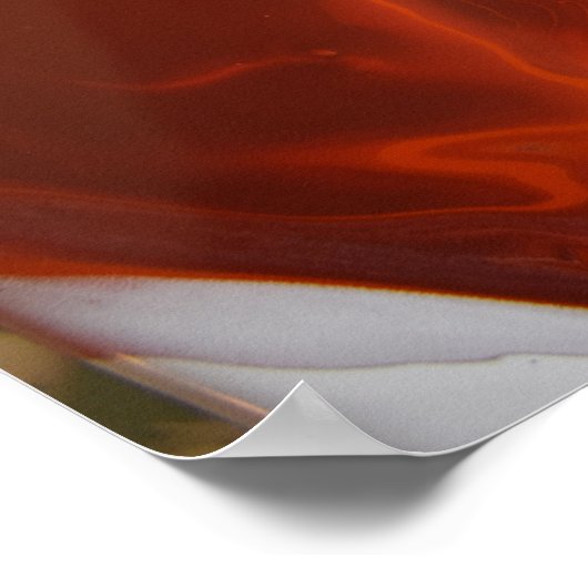 ブルゴーニュラストダークレッド大理石アクリルアート抽象芸術 ポスター (角)