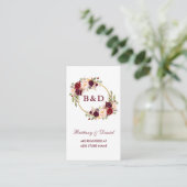 ブルゴーニュリース結婚のレジストリ挿入カード エンクロージャーカード (スタンド正面)