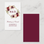 ブルゴーニュリース結婚のレジストリ挿入カード エンクロージャーカード (正面/裏面)