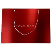 ブルゴーニュルビーホワイトプラムミニマルお願いギフトグラデーション ラージペーパーバッグ (正面)