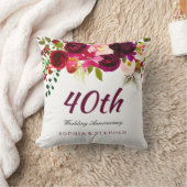 ブルゴーニュルビーレッドフローラ40周年結婚を迎える クッション (ブランケット)