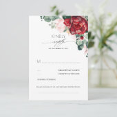 ブルゴーニュレッドと赤面ピンクエレガント 出欠カード (スタンド正面)