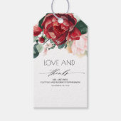 ブルゴーニュレッドと赤面ピンク鮮やかフローラ ギフトタグ (正面)