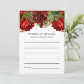 ブルゴーニュレッドと金ゴールドヴィンテージブライダルシャワーアドバイス 招待状 (スタンド正面)