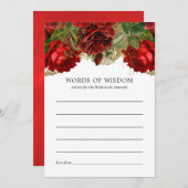 ブルゴーニュレッドと金ゴールドヴィンテージブライダルシャワーアドバイス 招待状 (正面/裏面)