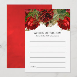 ブルゴーニュレッドと金ゴールドヴィンテージブライダルシャワーアドバイス 招待状