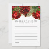 ブルゴーニュレッドと金ゴールドヴィンテージブライダルシャワーアドバイス 招待状 (正面)