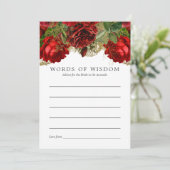 ブルゴーニュレッドと金ゴールドヴィンテージブライダルシャワーアドバイス 招待状 (スタンド正面)