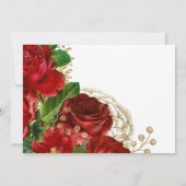 ブルゴーニュレッドと金ゴールドヴィンテージ結婚バラ サンキューカード (裏面)