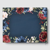 ブルゴーニュレッドネイビーブルー金ゴールドと赤面ピンク結婚ズ ゲストブック (裏面)