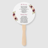 ブルゴーニュレッドフローラコンテンポラリー結婚式 プログラム ハンドファン (裏面)