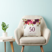 ブルゴーニュレッドフローラボホ50誕生日ギフト クッション (椅子)