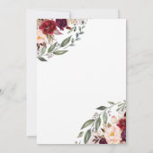 ブルゴーニュレッドフローラリース卒業パーティー 招待状 (裏面)