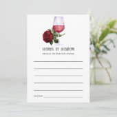 ブルゴーニュレッドフローラワインテイスティングブライダルシャワー アドバイスカード (スタンド正面)