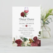 ブルゴーニュレッドフローラワインバーチャルブライダルシャワー 招待状 (スタンド正面)