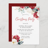 ブルゴーニュレッドフローラ会社ファミリークリスマスパーティー 招待状 (正面/裏面)