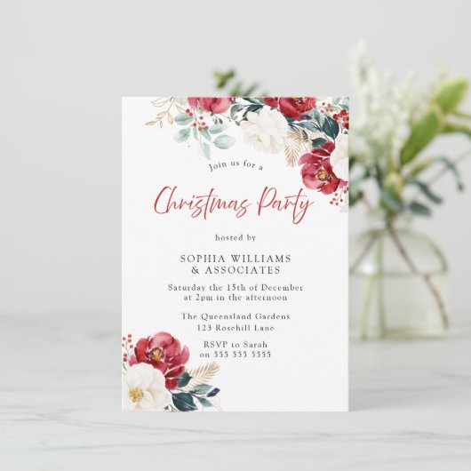 ブルゴーニュレッドフローラ会社ファミリークリスマスパーティー 招待状 (スタンド正面)