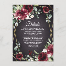 ブルゴーニュレッドブラックと金ゴールドフローラエレガントな結婚式