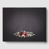 ブルゴーニュレッドブラックと金ゴールドフローラエレガントな結婚式 ゲストブック (裏面)