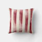 ブルゴーニュレッドホワイトバンニストライプーズ クッション (裏面)