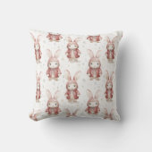 ブルゴーニュレッドホワイトバンニストライプーズ クッション (正面)