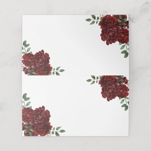 ブルゴーニュレッドローズテーブルネーム座席表 プレイスカード (外部開封)