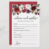 ブルゴーニュレッドローズフローラアドバイスとウィッシュズカード (正面/裏面)