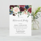 ブルゴーニュレッドワインフラワーズリタイアメントパーティー招待状 招待状 (スタンド正面)