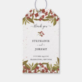 ブルゴーニュレッドヴィンテージ結婚フローラのギフトラベル ギフトタグ (正面)