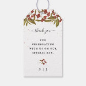 ブルゴーニュレッドヴィンテージ結婚フローラのギフトラベル ギフトタグ (裏面)