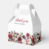 ブルゴーニュレッド赤面ピンク結婚フローラ フェイバーボックス (裏面サイド)