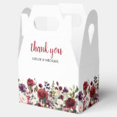 ブルゴーニュレッド赤面ピンク結婚フローラ フェイバーボックス (オープン)