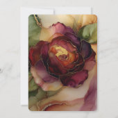 ブルゴーニュレッド金ゴールドバラ結婚フローラII 招待状 (裏面)