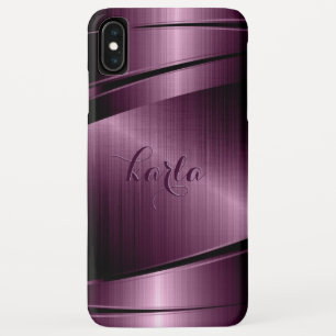 ブルゴーニュレッド金属幾何学デザイン iPhone XS MAXケース